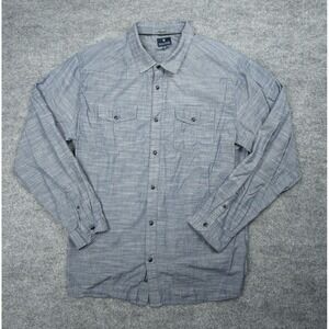 Roark Nordsman Light Men's XXL Gray-Blue Pearl Snap Long Sleeve Cotton